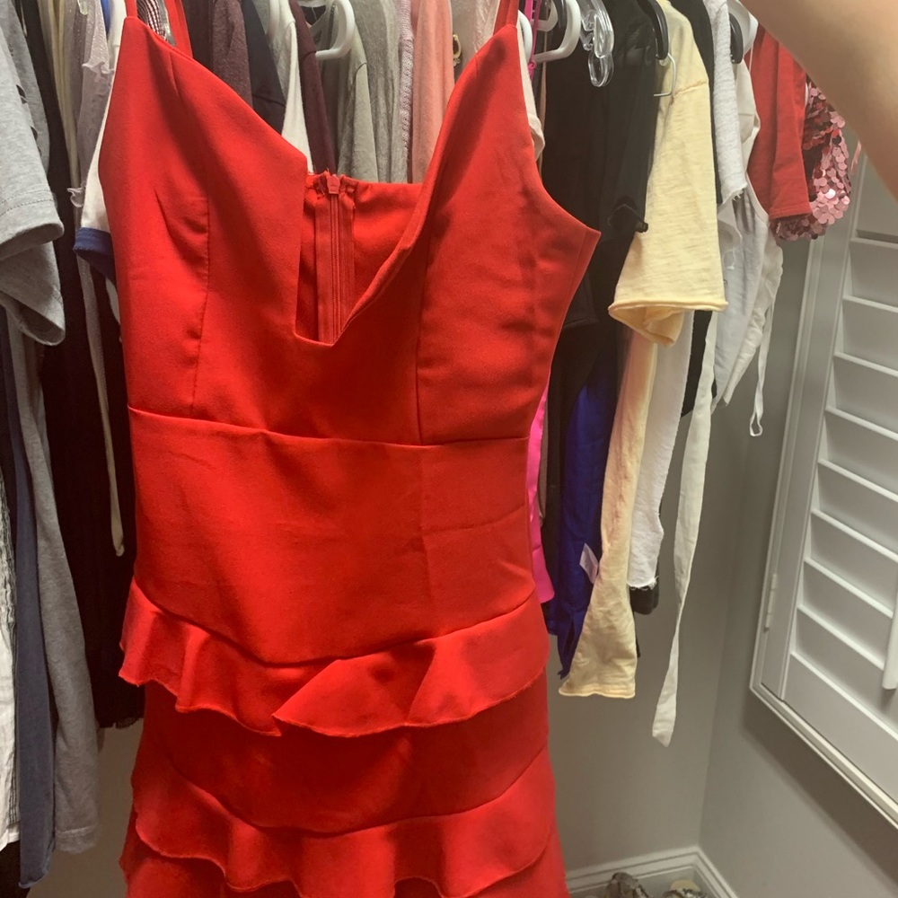 red mini dress